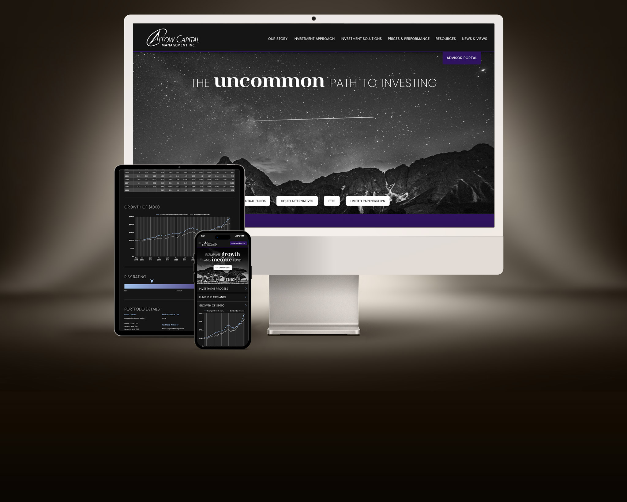 Arrow Capital Website Sample Page