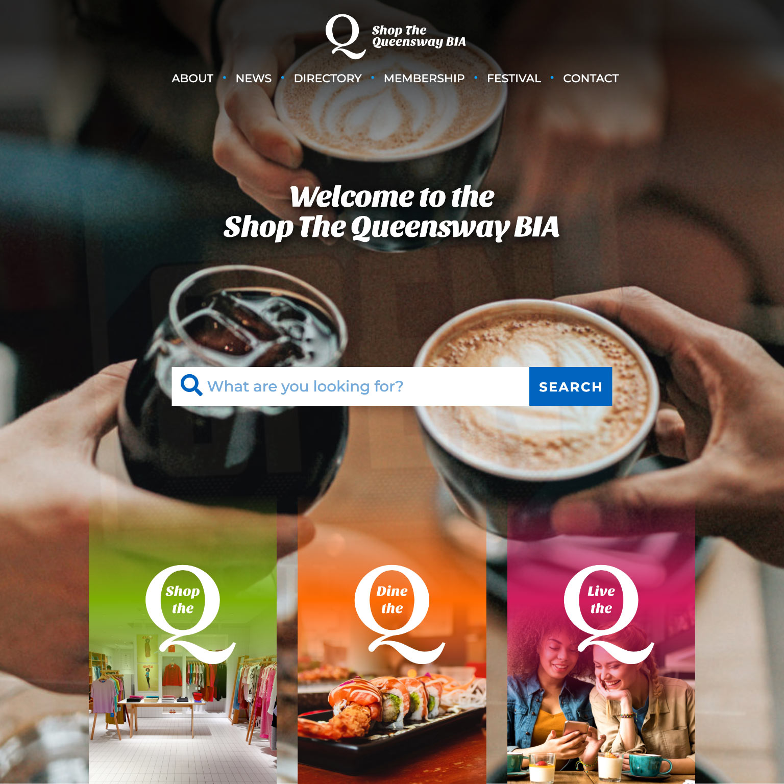 Shop the Queensway BIA website snapshot