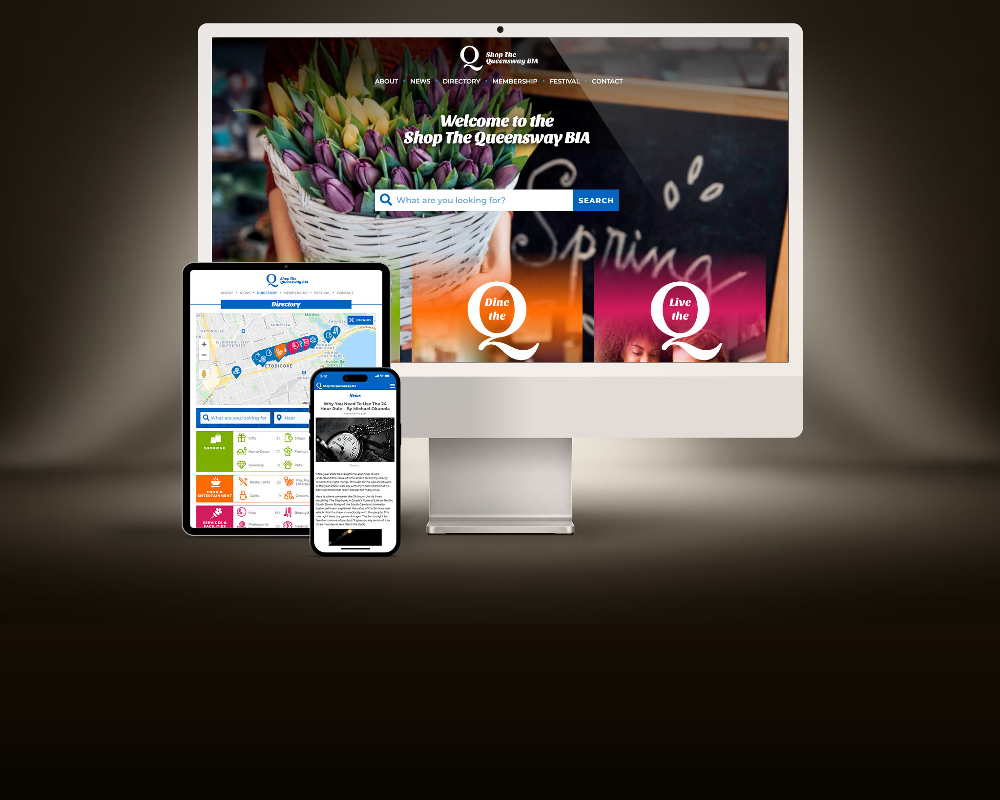 Shop the Queensway BIA website snapshot